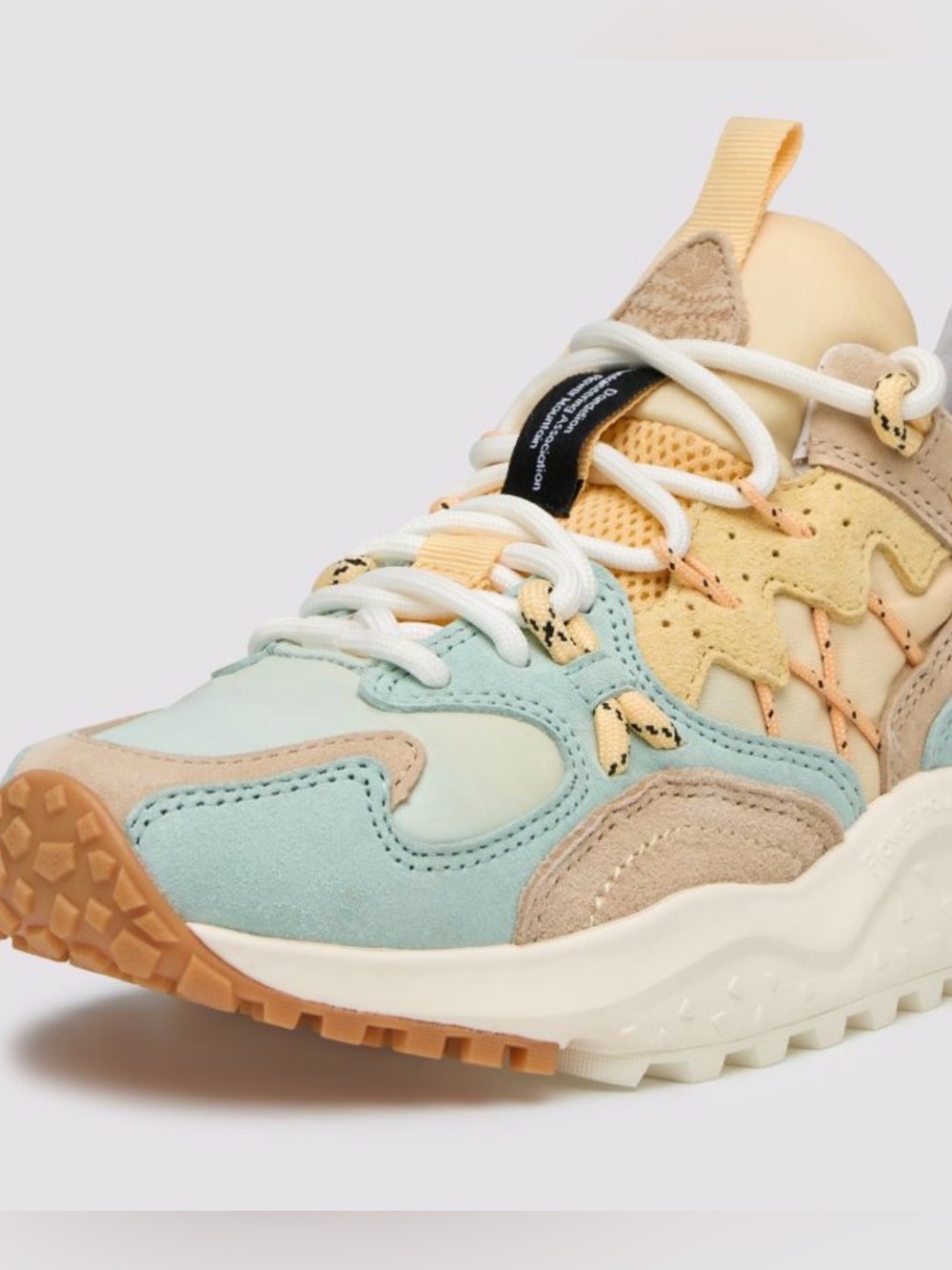 NWT Flower Mountain YAMABUSHI WOMAN Suede and fabric sneakers - Mentos/Sand Pale - Picture 4 of 15